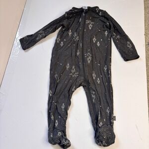 Rocket Space Bamboo Footed Sleeper 3-6M Gray Baby Boy Girl Gift Pre Loved Soft